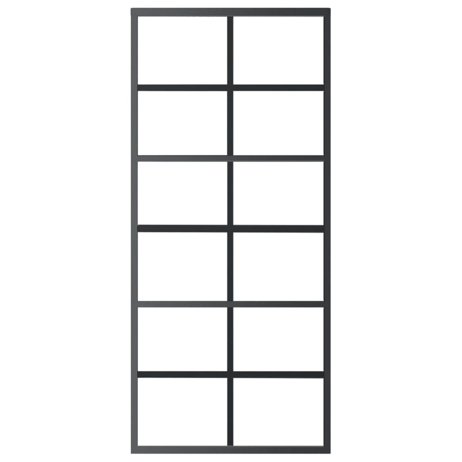 Sliding Door with Hardware Set ESG Glass&Aluminium 90x205 cm