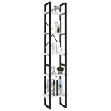 5-Tier Book Cabinet White 40x30x175 cm Engineered Wood - Side View
