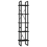 5-Tier Book Cabinet Black 40x30x175 cm Engineered Wood
