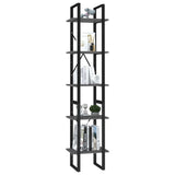 5-Tier Book Cabinet Grey 40x30x175 cm Engineered Wood