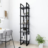 5-Tier Book Cabinet Grey 40x30x175 cm Engineered Wood