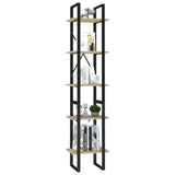 5-Tier Book Cabinet Sonoma Oak 40x30x175 cm Engineered Wood - Side View