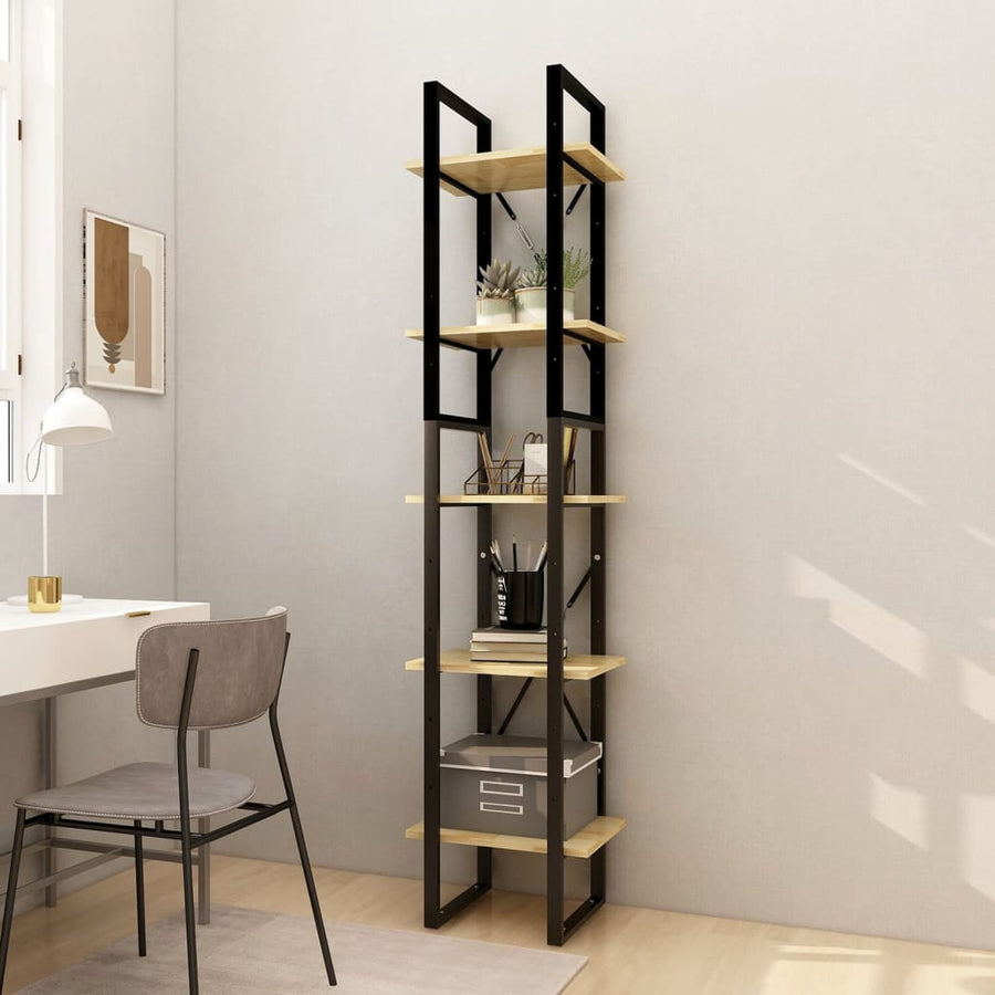 5-Tier Book Cabinet 40x30x175 cm Solid Wood Pine