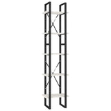 5-Tier Book Cabinet White 40x30x175 cm Pinewood
