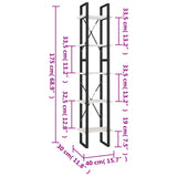 5-Tier Book Cabinet White 40x30x175 cm Pinewood - Close-Up Angle
