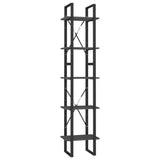 5-Tier Book Cabinet Grey 40x30x175 cm Pinewood