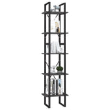 5-Tier Book Cabinet Grey 40x30x175 cm Pinewood