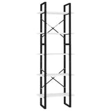 5-Tier Book Cabinet White 60x30x175 cm Engineered Wood - Front View