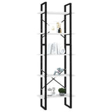 5-Tier Book Cabinet White 60x30x175 cm Engineered Wood