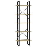 5-Tier Book Cabinet Sonoma Oak 60x30x175 cm Engineered Wood - Front View