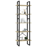 5-Tier Book Cabinet Sonoma Oak 60x30x175 cm Engineered Wood - Side View