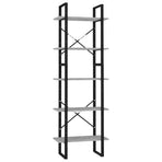 5-Tier Book Cabinet Concrete Grey 60x30x175 cm Engineered Wood
