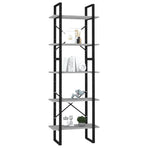 5-Tier Book Cabinet Concrete Grey 60x30x175 cm Engineered Wood
