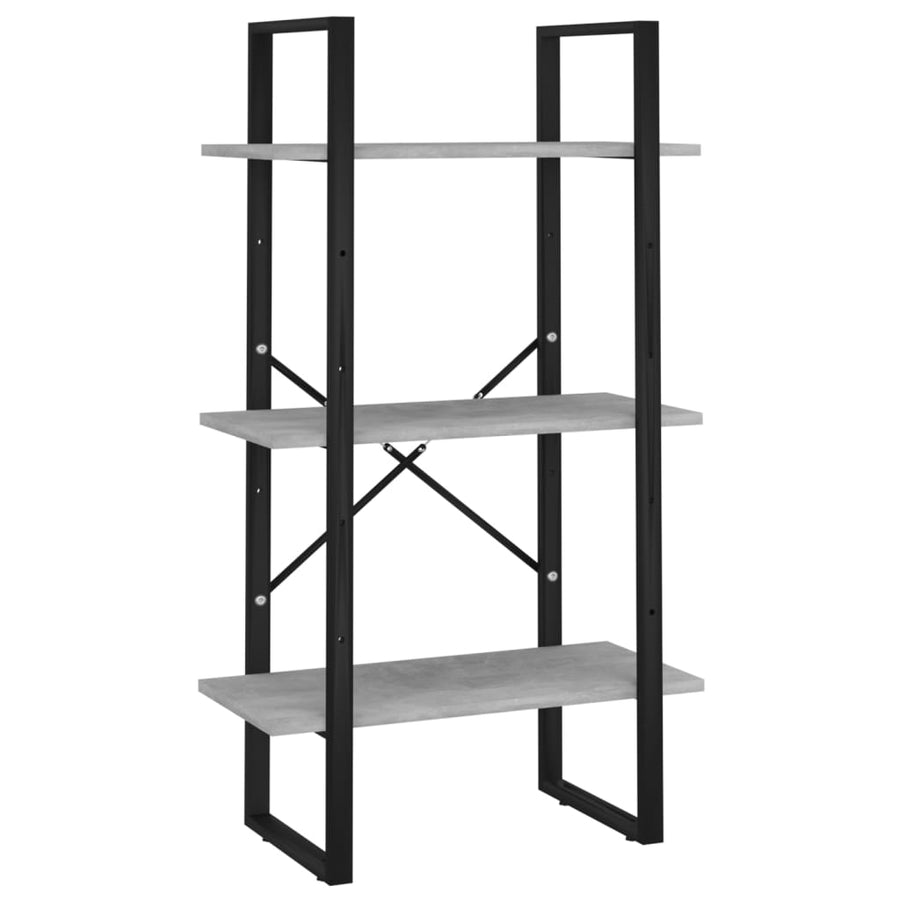 5-Tier Book Cabinet Concrete Grey 60x30x175 cm Engineered Wood