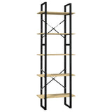 5-Tier Book Cabinet 60x30x175 cm Pinewood - Front View