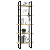 5-Tier Book Cabinet 60x30x175 cm Pinewood