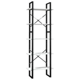 5-Tier Book Cabinet White 60x30x175 cm Pinewood - Front View