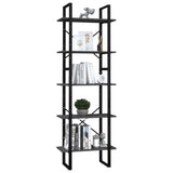 5-Tier Book Cabinet Grey 60x30x175 cm Pinewood