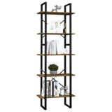 5-Tier Book Cabinet Brown 60x30x175 cm Solid Wood Pine