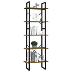 5-Tier Book Cabinet Brown 60x30x175 cm Solid Wood Pine