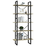 5-Tier Book Cabinet Sonoma Oak 80x30x175 cm Engineered Wood - Side View