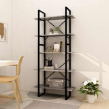 5-Tier Book Cabinet Concrete Grey 80x30x175 cm Engineered Wood