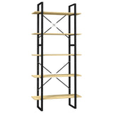 5-Tier Book Cabinet 80x30x175 cm Pinewood - Front View