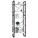 5-Tier Book Cabinet White 80x30x175 cm Pinewood - Side View