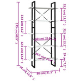 5-Tier Book Cabinet White 80x30x175 cm Pinewood - 45-Degree Angle