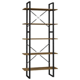 5-Tier Book Cabinet Brown 80x30x175 cm Pinewood