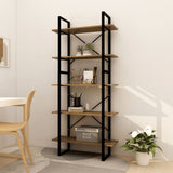 5-Tier Book Cabinet Brown 80x30x175 cm Pinewood