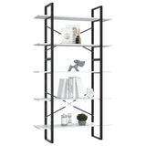 5-Tier Book Cabinet White 100x30x175 cm Engineered Wood