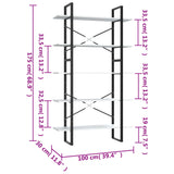 5-Tier Book Cabinet White 100x30x175 cm Engineered Wood - Rear View