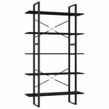 5-Tier Book Cabinet Black 100x30x175 cm Engineered Wood