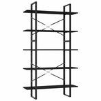 5-Tier Book Cabinet Black 100x30x175 cm Engineered Wood