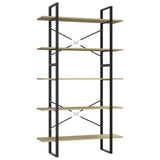 5-Tier Book Cabinet Sonoma Oak 100x30x175 cm Engineered Wood - Front View