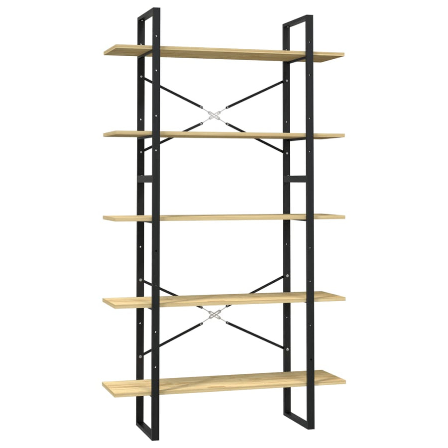 5-Tier Book Cabinet 100x30x175 cm Solid Wood Pine