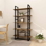 5-Tier Book Cabinet Brown 100x30x175 cm Solid Wood Pine