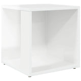 Side Table High Gloss White 33x33x34.5 cm Engineered Wood