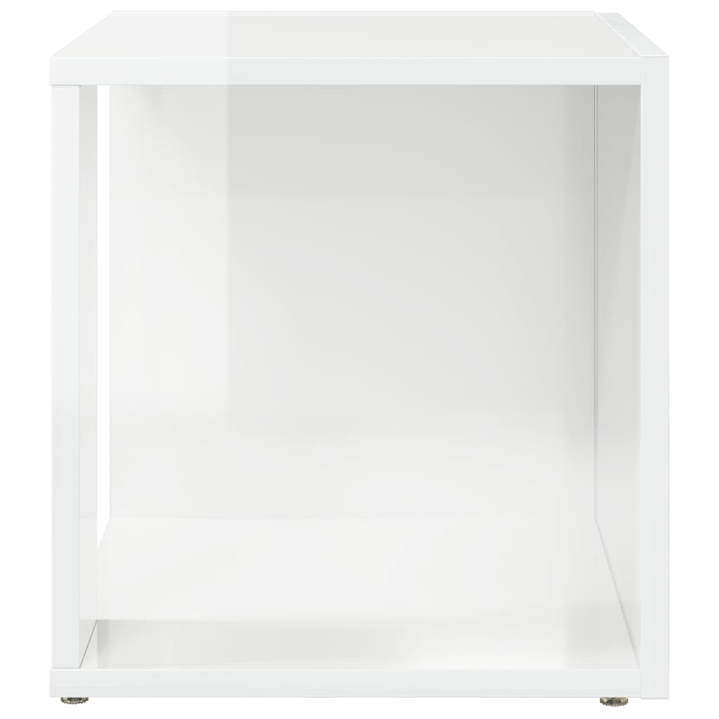 Side Table High Gloss White 33x33x34.5 cm Engineered Wood