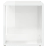 Side Table High Gloss White 33x33x34.5 cm Engineered Wood - Top-Down View