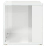 Side Table High Gloss White 33x33x34.5 cm Engineered Wood