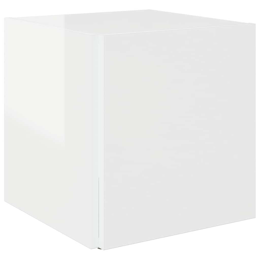 Side Table High Gloss White 33x33x34.5 cm Engineered Wood