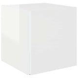Side Table High Gloss White 33x33x34.5 cm Engineered Wood