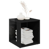 Side Table High Gloss Black 33x33x34.5 cm Engineered Wood - Side View