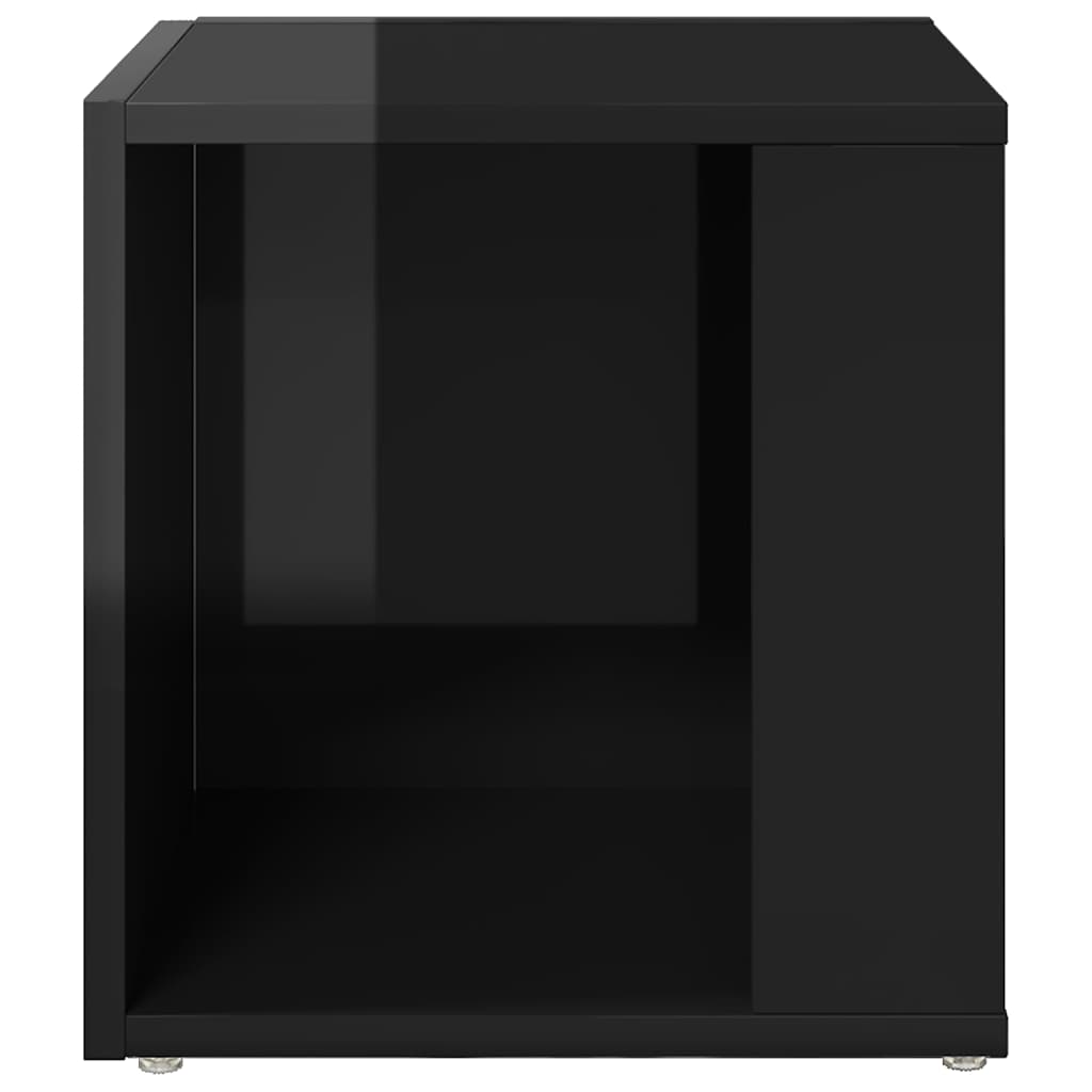 Side Table High Gloss Black 33x33x34.5 cm Engineered Wood