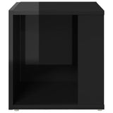 Side Table High Gloss Black 33x33x34.5 cm Engineered Wood - 45-Degree Angle