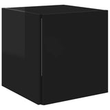 Side Table High Gloss Black 33x33x34.5 cm Engineered Wood
