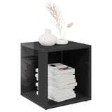 Side Table High Gloss Grey 33x33x34.5 cm Engineered Wood - Side View