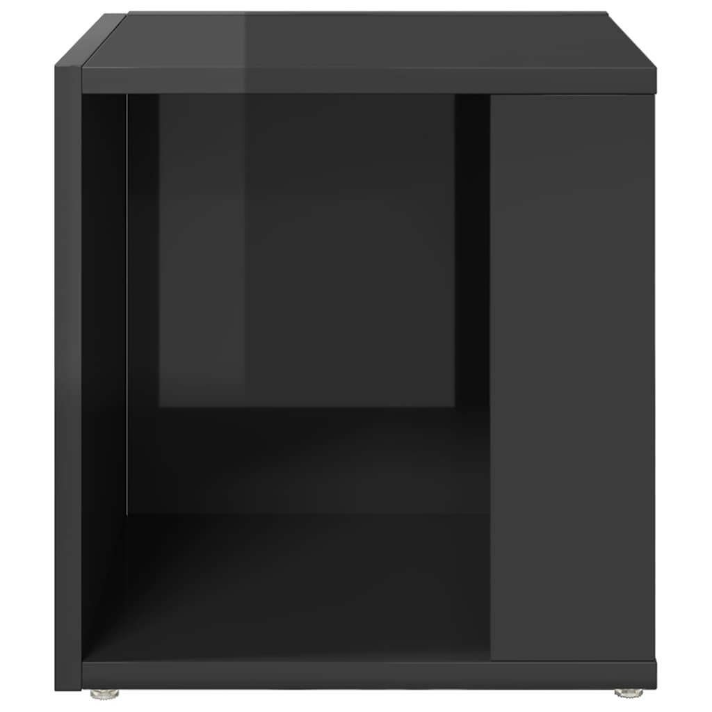 Side Table High Gloss Grey 33x33x34.5 cm Engineered Wood